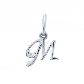 Подвека-буква М из белого золота Karatov с бриллиантом Т301036430 Т301036430 фото