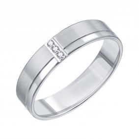 Обручальное кольцо из белого золота Karatov с бриллиантом Т30131Д198 Т30131Д198 фото