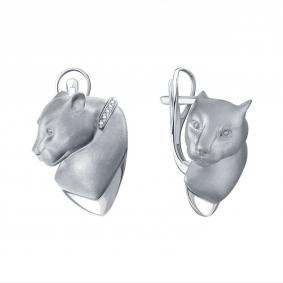 Серьги из белого золота Karatov Т30152Г209-1 с бриллиантом Т30152Г209-1 фото