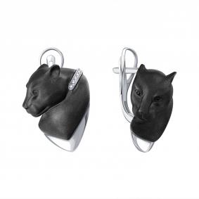 Серьги из белого золота Karatov Т30152Г209 с бриллиантом Т30152Г209 фото