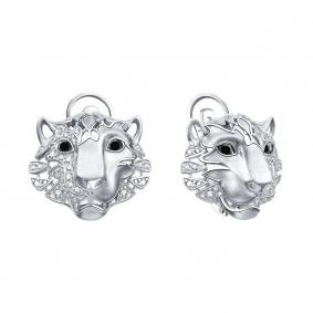 Серьги из белого золота Karatov Т30152Е123 с бриллиантом Т30152Е123 фото