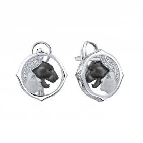 Серьги из белого золота Karatov Т30152Е124 с бриллиантом Т30152Е124 фото