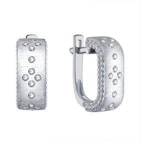 Серьги из белого золота Karatov Т30162Г463 с бриллиантом Т30162Г463 фото