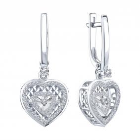 Серьги из белого золота Karatov с танцующим бриллиантом Т30162Е196 Т30162Е196 фото