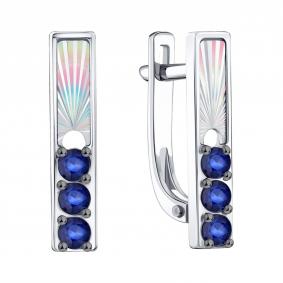 Серьги из белого золота Karatov Т30162Е328 с сапфиром Т30162Е328 фото