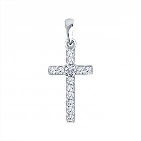 Подвеска из белого золота Karatov Т301636211 с бриллиантом Т301636211 фото