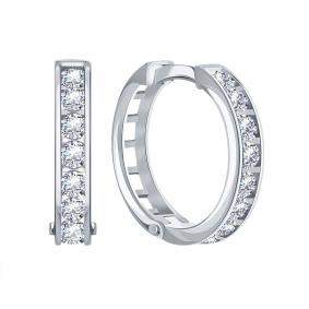 Серьги из белого золота Karatov Т30202В822 с фианитом Т30202В822 фото