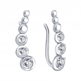 Серьги из белого золота Karatov Т30202В913 с фианитом Т30202В913 фото