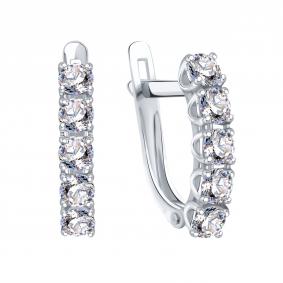 Серьги из белого золота Karatov Т30202В917 с фианитом Т30202В917 фото