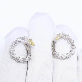 Серьги из белого золота Karatov Т30202Е231-03-К с фианитом Т30202Е231-03-К фото