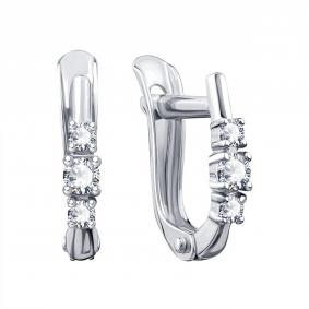 Серьги из белого золота Karatov Т30202Е444 с фианитом Т30202Е444 фото