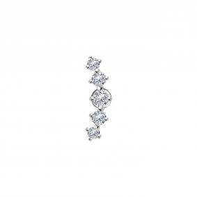 Одиночная серьга в хрящ уха из белого золота Karatov с фианитом Т302077186 Т302077186 фото