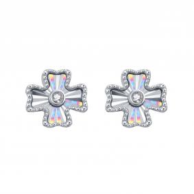 Серьги из белого золота Karatov Т30262Е387 с фианитом Т30262Е387 фото