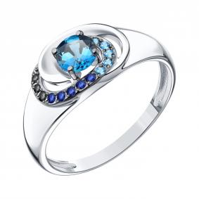 Кольцо из белого золота Karatov Т30301Д684 с топазом, фианитом и Лондон топазом Т30301Д684 фото