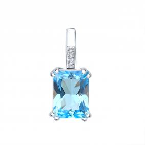 Подвеска из белого золота Karatov Т303035857 с топазом и фианитом Т303035857 фото