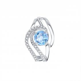 Подвеска из белого золота Karatov Т303036277 с топазом и фианитом Т303036277 фото