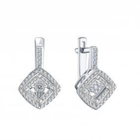 Серьги из белого золота Karatov с танцующим бриллиантом Т30502Г480 Т30502Г480 фото