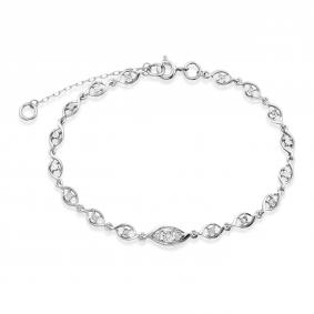 Браслет из белого золота Karatov Т30560925 с бриллиантом Т30560925 фото