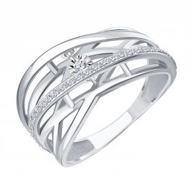 Кольцо из белого золота Karatov с танцующим бриллиантом Т30561Б736-01 Т30561Б736-01 фото