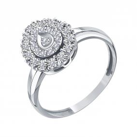 Кольцо из белого золота Karatov Т30561Д296 с бриллиантом Т30561Д296 фото