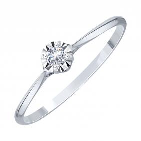 Кольцо из белого золота Karatov Т30561Д375 с бриллиантом Т30561Д375 фото