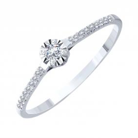 Кольцо из белого золота Karatov Т30561Д804 с бриллиантом Т30561Д804 фото