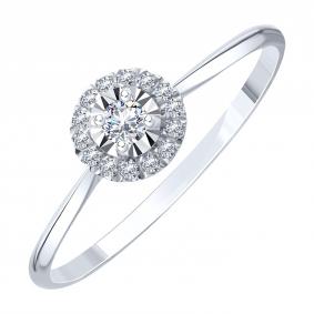 Кольцо из белого золота Karatov Т30561Д805 с бриллиантом Т30561Д805 фото