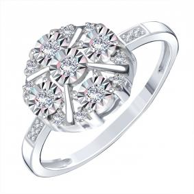 Кольцо из белого золота Karatov Т30561Д961 с бриллиантом Т30561Д961 фото