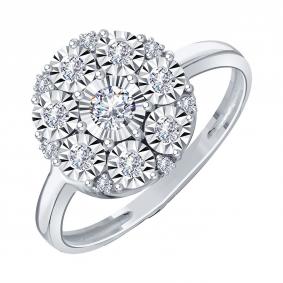 Кольцо из белого золота Karatov Т30561Д962 с бриллиантом Т30561Д962 фото