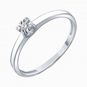 Кольцо из белого золота Karatov Т30561Д967 с бриллиантом Т30561Д967 фото