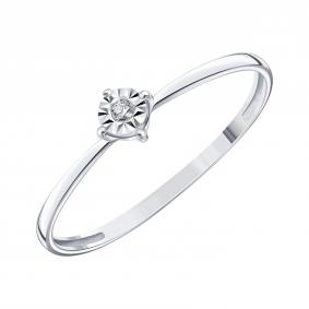 Кольцо из белого золота Karatov Т30561И064 с бриллиантом Т30561И064 фото