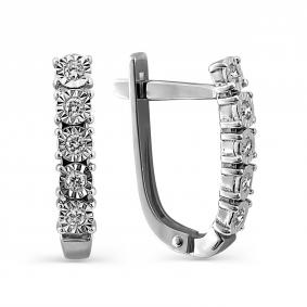 Серьги из белого золота Karatov Т305624206 с бриллиантом Т305624206 фото