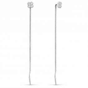 Серьги из белого золота Karatov Т305627326 с бриллиантом Т305627326 фото