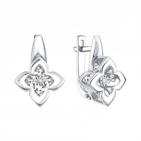 Серьги из белого золота Karatov с танцующим бриллиантом Т30562В997 Т30562В997 фото