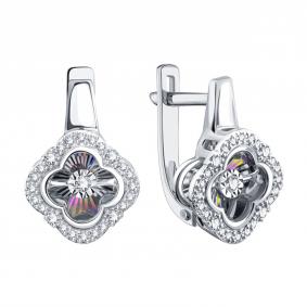 Серьги из белого золота Karatov с танцующим бриллиантом Т30562Г940 Т30562Г940 фото