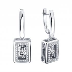 Серьги из белого золота Karatov с танцующим бриллиантом Т30562Г994 Т30562Г994 фото