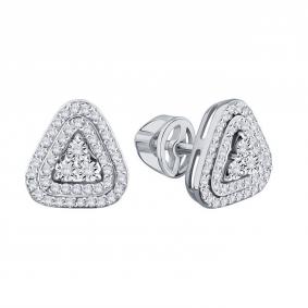 Серьги из белого золота Karatov Т30562Е065 с бриллиантом Т30562Е065 фото