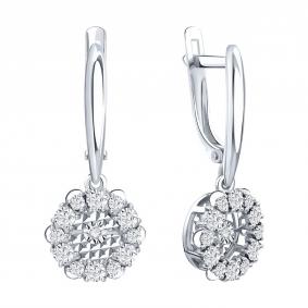 Серьги из белого золота Karatov с танцующим бриллиантом Т30562Е129 Т30562Е129 фото