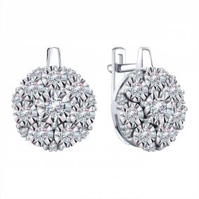 Серьги из белого золота Karatov Т30562Е306 с бриллиантом Т30562Е306 фото