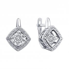 Серьги из белого золота Karatov Т30562Е324 с бриллиантом Т30562Е324 фото