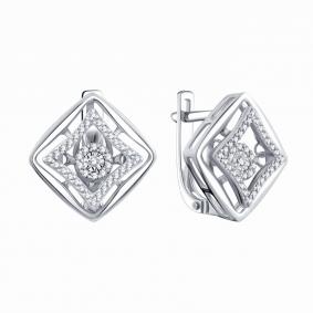 Серьги из белого золота Karatov с танцующим бриллиантом Т30562Е346 Т30562Е346 фото