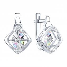 Серьги из белого золота Karatov с танцующим бриллиантом Т30562Е397 Т30562Е397 фото