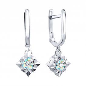 Серьги из белого золота Karatov Т30562Е410 с бриллиантом Т30562Е410 фото