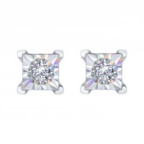 Серьги из белого золота Karatov Т30562Е525 с бриллиантом Т30562Е525 фото