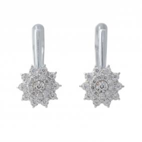 Серьги из белого золота Karatov Т30562Е537 с бриллиантом Т30562Е537 фото