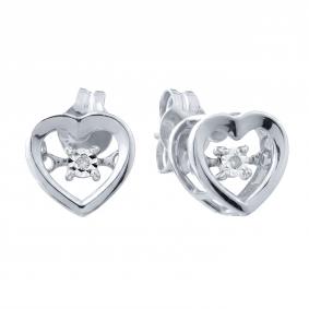 Золотые серьги из белого золота Karatov с танцующим бриллиантом Т30562Е615 Т30562Е615 фото