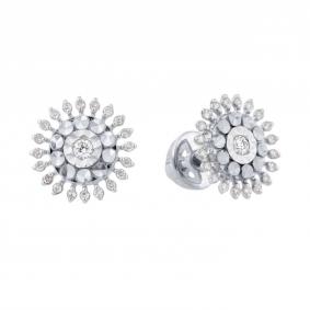 Серьги из белого золота Karatov Т30562Е638 с бриллиантом Т30562Е638 фото