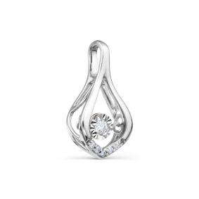Подвеска из белого золота Karatov Т305634970 с бриллиантом Т305634970 фото