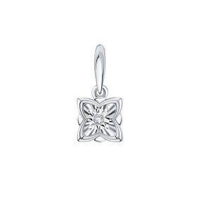 Подвеска из белого золота Karatov Т305635758 с бриллиантом Т305635758 фото