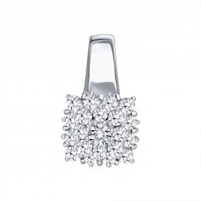 Подвеска из белого золота Karatov Т305636107 с бриллиантом Т305636107 фото